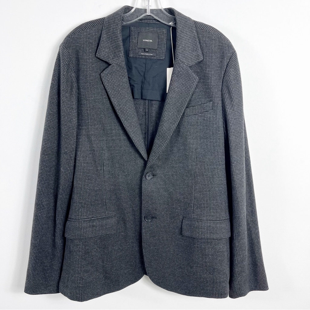 Vince Houndstooth Single Breasted Wool Blend Blazer Size Medium Nwt